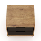 Manhattan Comfort Rockefeller Mid-Century Modern 20" Nightstand in Gray (2-Drawer) - Set of 2