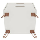 Manhattan Comfort Rockefeller Mid-Century Modern 20" Nightstand in Off White (2-Drawer) - Set of 2 - 2-102GMC8