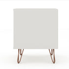 Manhattan Comfort Rockefeller Mid-Century Modern 20" Nightstand in Off White (2-Drawer) - Set of 2 - 2-102GMC8