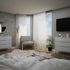 Manhattan Comfort Rockefeller Mid-Century Modern 35" Dresser in White (3-Drawer) - Set of 2