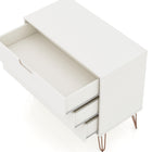Manhattan Comfort Rockefeller Mid-Century Modern 35" Dresser in White (3-Drawer) - Set of 2