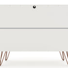 Manhattan Comfort Rockefeller Mid-Century Modern 35" Dresser in White (3-Drawer) - Set of 2