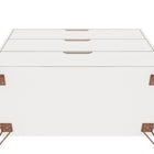 Manhattan Comfort Rockefeller Mid-Century Modern 35" Dresser in White (3-Drawer) - Set of 2
