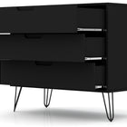 Manhattan Comfort Rockefeller Mid-Century Modern 35" Dresser in Black (3-Drawer) - Set of 2