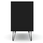 Manhattan Comfort Rockefeller Mid-Century Modern 35" Dresser in Black (3-Drawer) - Set of 2
