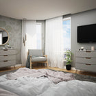 Manhattan Comfort Rockefeller Mid-Century Modern 35" Dresser in Off White (3-Drawer) - Set of 2 - 2-103GMC3