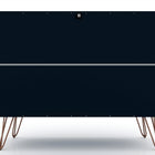 Manhattan Comfort Rockefeller Mid-Century Modern 35" Dresser in Midnight Blue (3-Drawer) - Set of 2