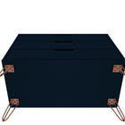 Manhattan Comfort Rockefeller Mid-Century Modern 35" Dresser in Midnight Blue (3-Drawer) - Set of 2