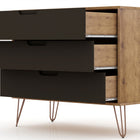 Manhattan Comfort Rockefeller Mid-Century Modern 35" Dresser in Gray (3-Drawer) - Set of 2