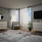 Manhattan Comfort Rockefeller Mid-Century Modern 35" Dresser in Off White (3-Drawer) - Set of 2 - 2-103GMC8
