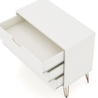 Manhattan Comfort Rockefeller Mid-Century Modern 35" Dresser in Off White (3-Drawer) - Set of 2 - 2-103GMC8