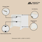 Manhattan Comfort Coney Mid-Century Modern 20" Nightstand in White (2-Drawer) - Set of 2