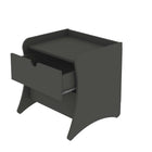 Manhattan Comfort Coney Mid-Century Modern 20" Nightstand in Charcoal Gray (2-Drawer) - Set of 2