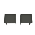 Manhattan Comfort Coney Mid-Century Modern 20" Nightstand in Charcoal Gray (2-Drawer) - Set of 2