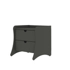 Manhattan Comfort Coney Mid-Century Modern 20" Nightstand in Charcoal Gray (2-Drawer) - Set of 2