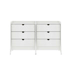 Manhattan Comfort Coney Mid-Century Modern 28" Nightstand in White (3-Drawer) - Set of 2