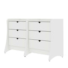 Manhattan Comfort Coney Mid-Century Modern 28" Nightstand in White (3-Drawer) - Set of 2