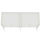 Manhattan Comfort Coney Mid-Century Modern 28" Nightstand in White (3-Drawer) - Set of 2