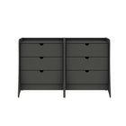 Manhattan Comfort Coney Mid-Century Modern 28" Nightstand in Charcoal Gray (3-Drawer) - Set of 2