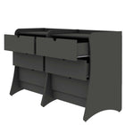 Manhattan Comfort Coney Mid-Century Modern 28" Nightstand in Charcoal Gray (3-Drawer) - Set of 2
