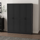 Manhattan Comfort Cornelia Modern 2-Piece Wardrobe Closet in Black
