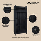 Manhattan Comfort Cornelia Modern 2-Piece Wardrobe Closet in Black