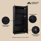 Manhattan Comfort Cornelia Modern 2-Piece Wardrobe Closet in Black