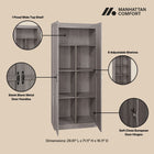 Manhattan Comfort Cornelia Modern 2-Piece Wardrobe Closet in Gray