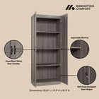 Manhattan Comfort Cornelia Modern 2-Piece Wardrobe Closet in Gray