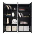 Manhattan Comfort Hopkins Modern 2-Piece Wardrobe Closet in Black