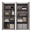 Manhattan Comfort Hopkins Modern 2-Piece Wardrobe Closet in Gray
