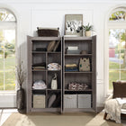 Manhattan Comfort Hopkins Modern 2-Piece Wardrobe Closet in Gray