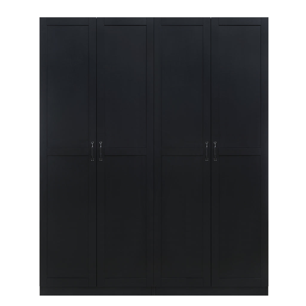 Manhattan Comfort Cornelia Modern 30" Storage Cabinet in Black (7-Shelf) - Set of 2