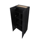 Manhattan Comfort Cornelia Modern 30" Storage Cabinet in Black (7-Shelf) - Set of 2