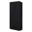 Manhattan Comfort Cornelia Modern 30" Storage Cabinet in Black (7-Shelf) - Set of 2