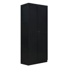 Manhattan Comfort Cornelia Modern 30" Storage Cabinet in Black (7-Shelf) - Set of 2