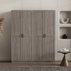 Manhattan Comfort Cornelia Modern 30" Storage Cabinet in Gray (7-Shelf) - Set of 2