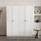 Manhattan Comfort Cornelia Modern 30" Storage Cabinet in White (7-Shelf) - Set of 2