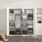 Manhattan Comfort Cornelia Modern 30" Storage Cabinet in White (7-Shelf) - Set of 2