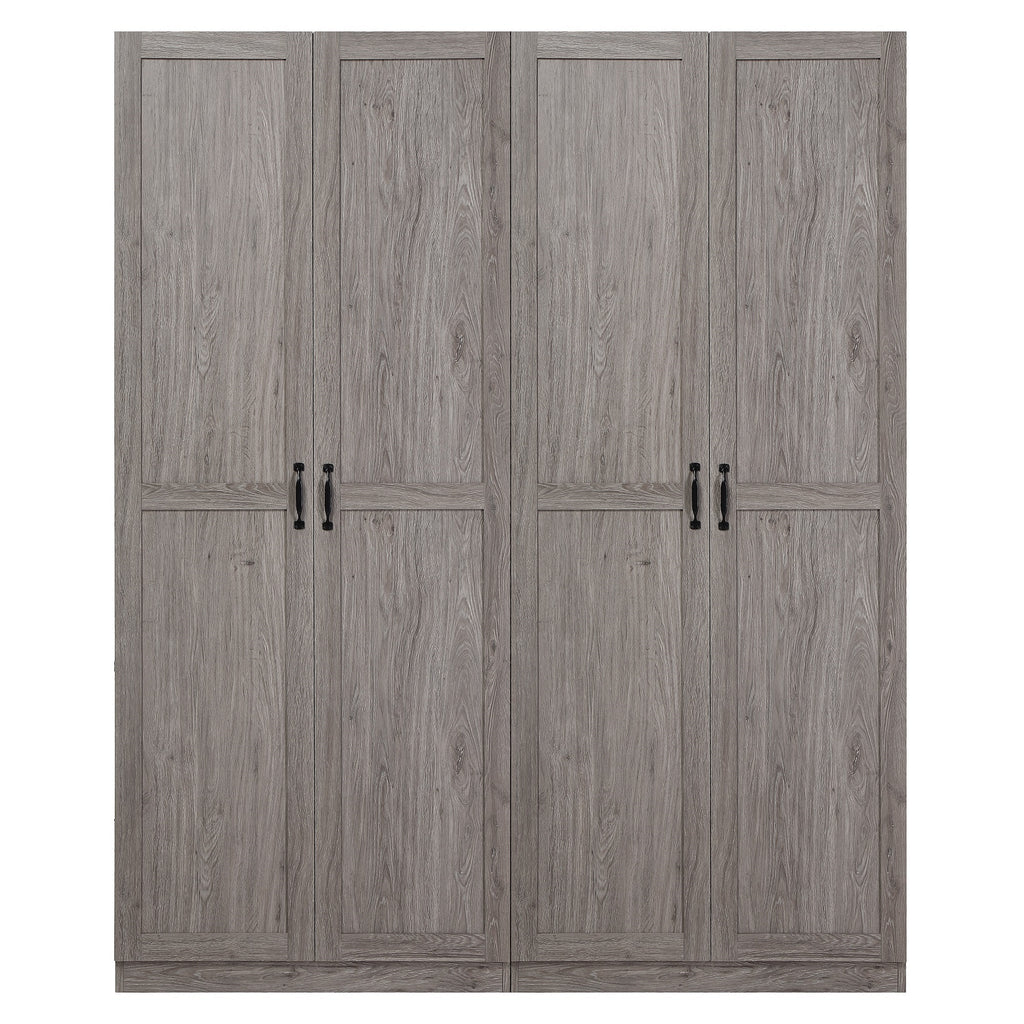 Manhattan Comfort Hopkins Modern 30" Storage Cabinet in Gray (7-Shelf) - Set of 2