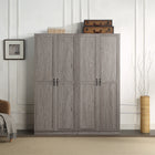 Manhattan Comfort Hopkins Modern 30" Storage Cabinet in Gray (7-Shelf) - Set of 2