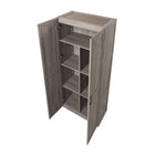 Manhattan Comfort Hopkins Modern 30" Storage Cabinet in Gray (7-Shelf) - Set of 2