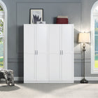 Manhattan Comfort Hopkins Modern 30" Storage Cabinet in White (7-Shelf) - Set of 2