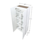 Manhattan Comfort Hopkins Modern 30" Storage Cabinet in White (7-Shelf) - Set of 2