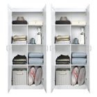 Manhattan Comfort Hopkins Modern 30" Storage Cabinet in White (7-Shelf) - Set of 2