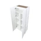 Manhattan Comfort Hopkins Modern 30" Storage Cabinet in White (7-Shelf) - Set of 2