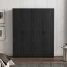 Manhattan Comfort Cornelia Modern 30" Storage Cabinet in Black (4-Shelf) - Set of 2
