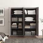 Manhattan Comfort Cornelia Modern 30" Storage Cabinet in Gray (4-Shelf) - Set of 2