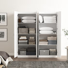 Manhattan Comfort Cornelia Modern 30" Storage Cabinet in White (4-Shelf) - Set of 2