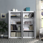 Manhattan Comfort Hopkins Modern 30" Storage Cabinet in White (4-Shelf) - Set of 2